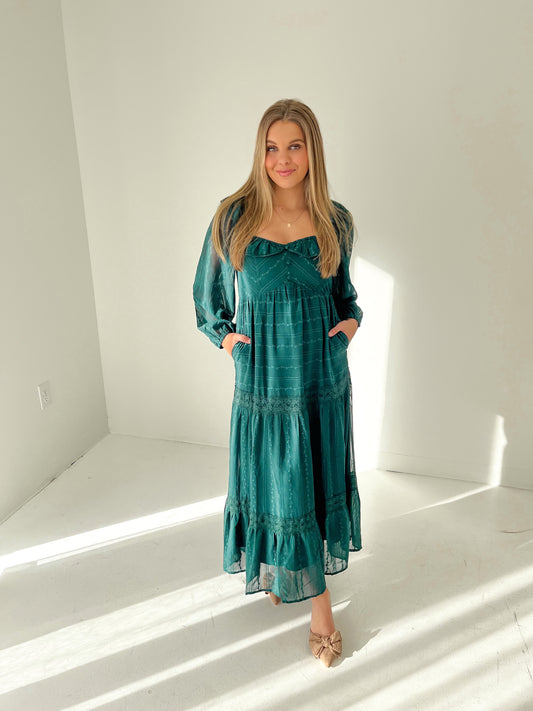 Enchanted Evening Maxi Dress | Deep Green