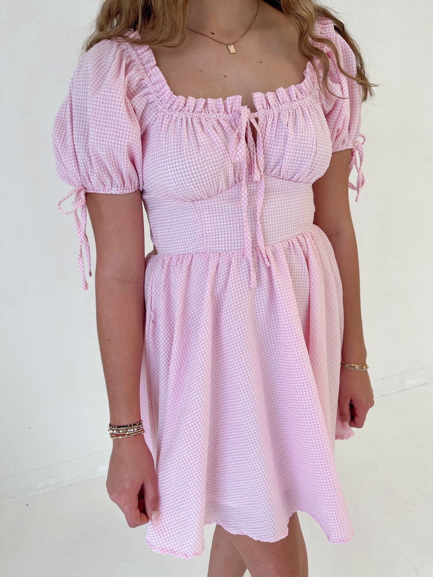 Emerie Gingham Mini Dress | Pink