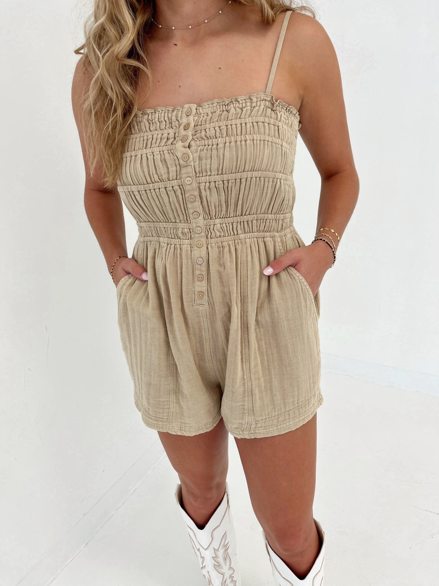 Shore Thing Romper | Almond