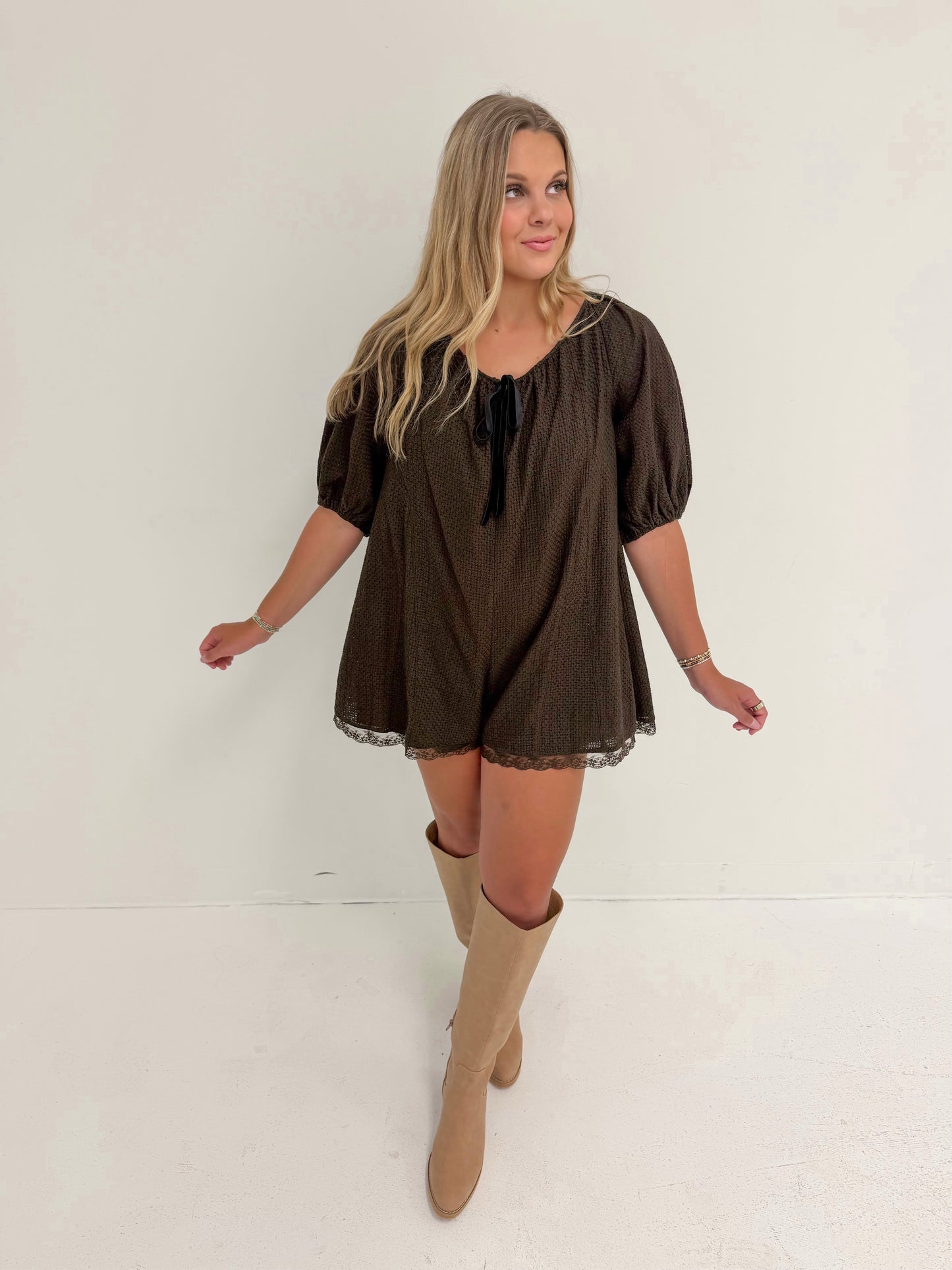 Autumn Affair Romper | Chocolate