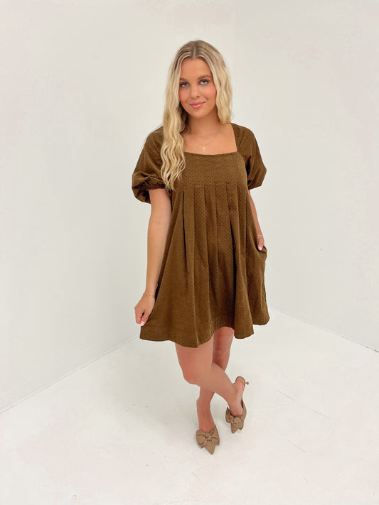 Dot Darling Mini Dress | Mocha