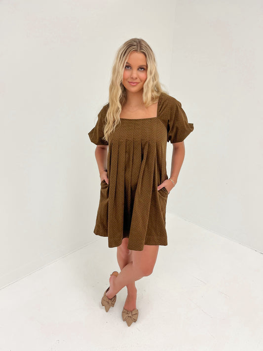 Dot Darling Mini Dress | Mocha