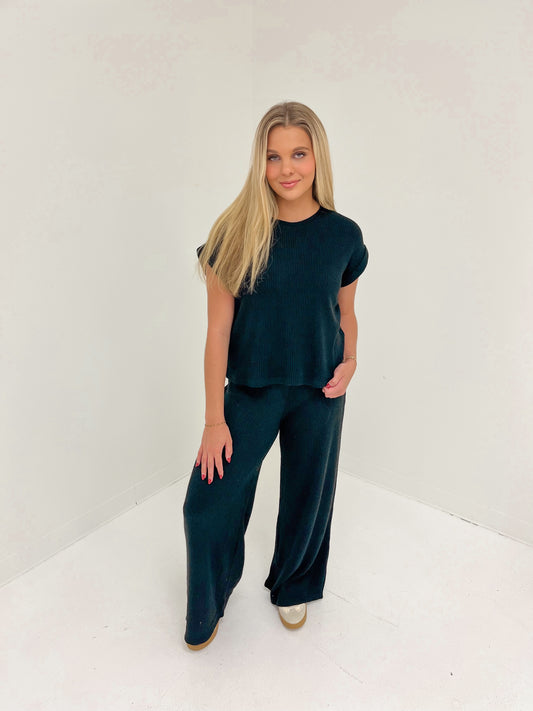 Jet Set Knit Top | Black