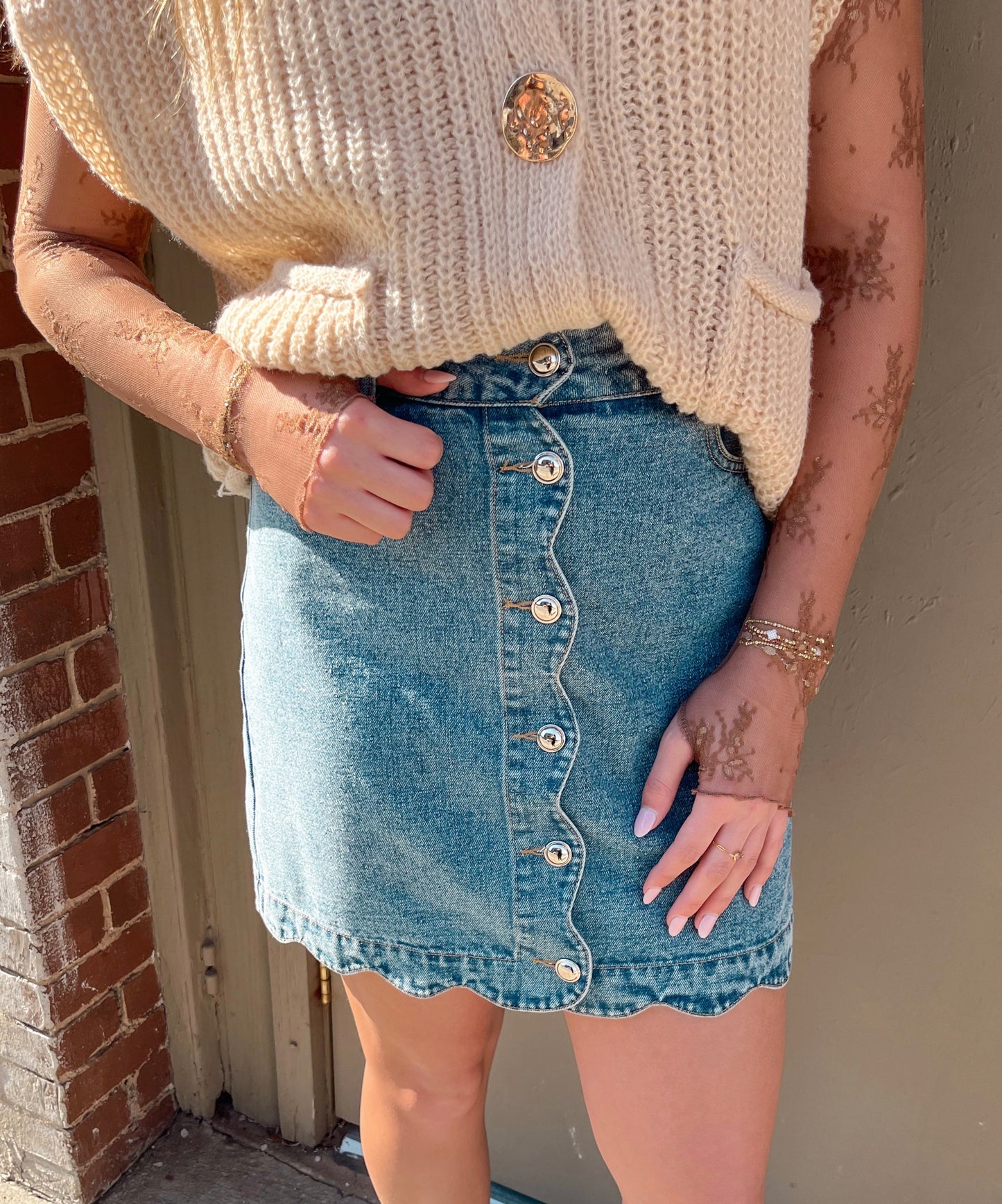 This Way Denim Mini Skirt