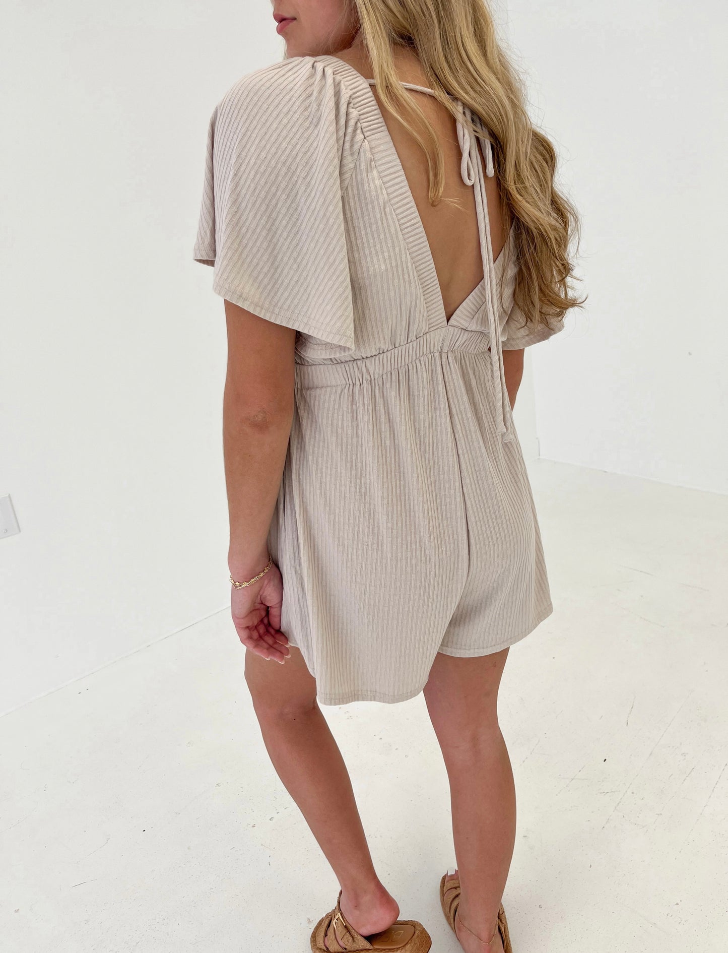 Chase The Sun Knit Romper | Seashell