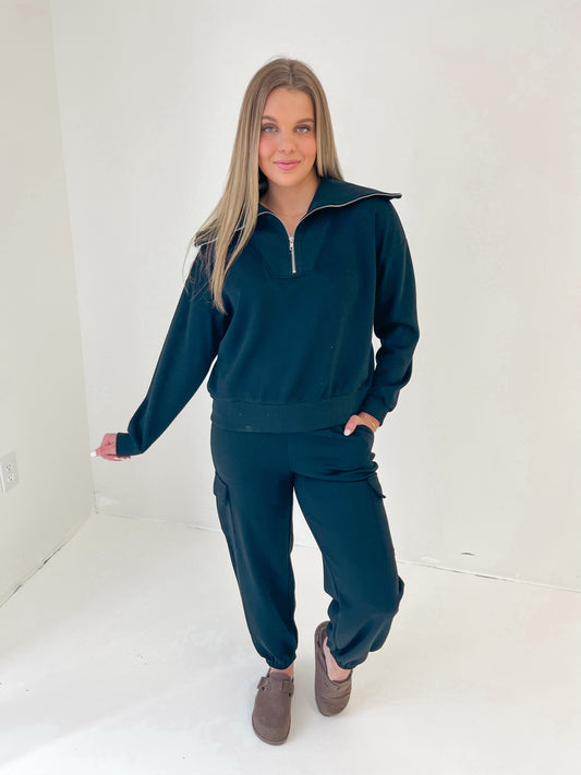 Street Luxe Scuba Pullover | Black