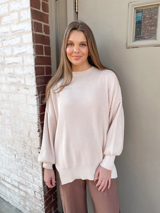 Keep Me Cozy Ribbed Pullover | Shell