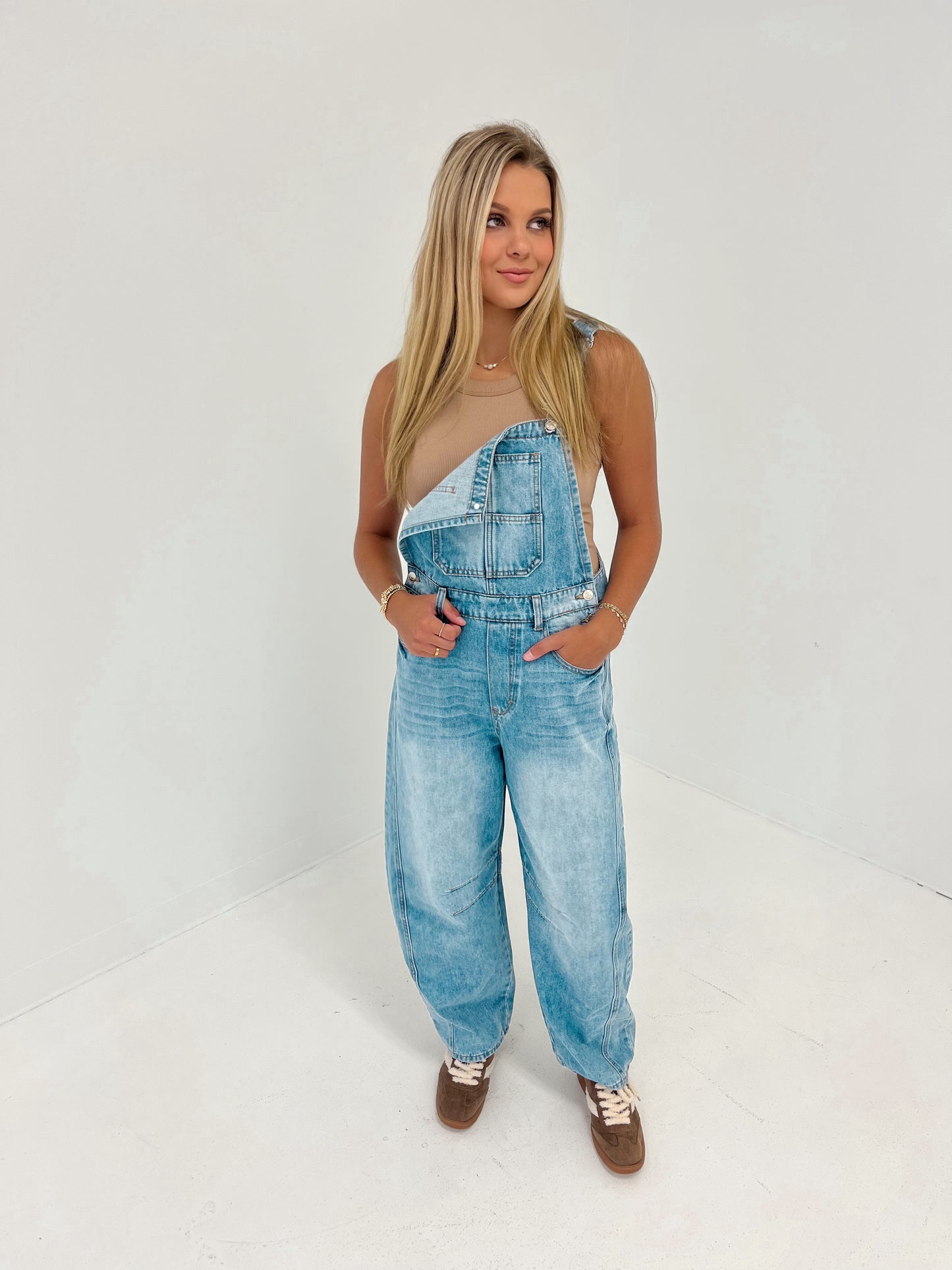 Harvest Blues Denim Barrel Overalls