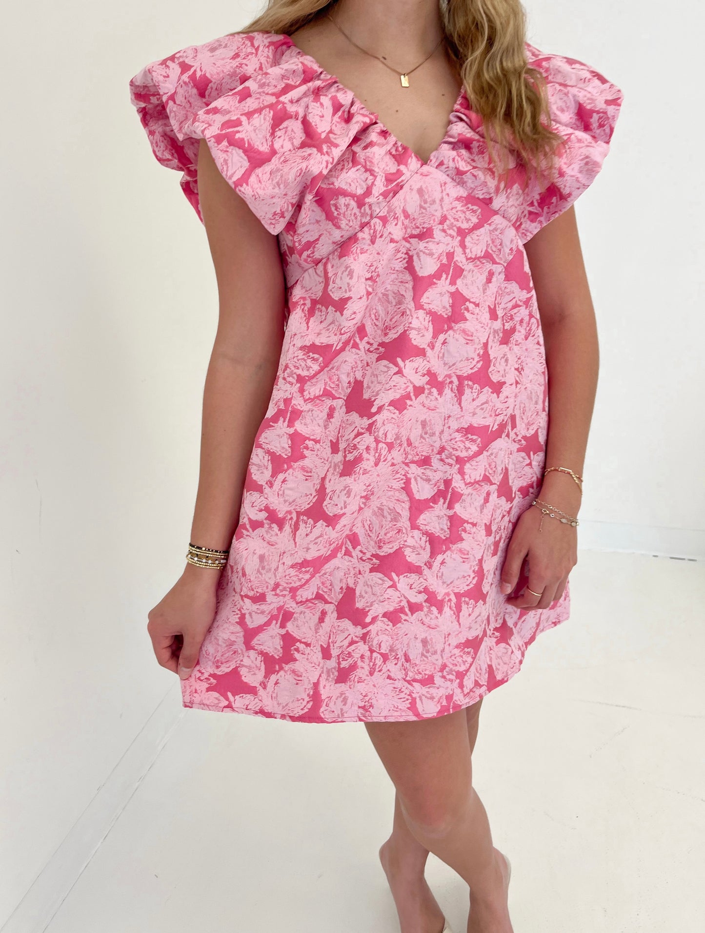 Chandler Jacquard Mini Dress | Pink