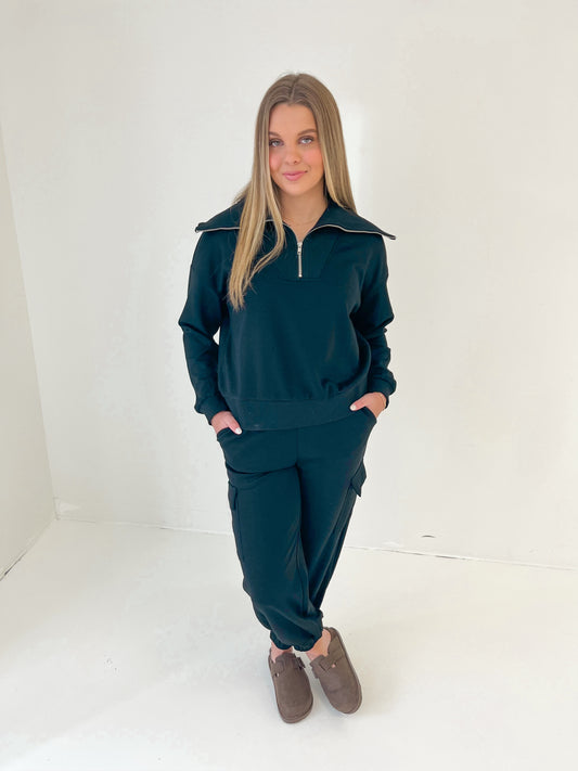 Street Luxe Scuba Pullover | Black