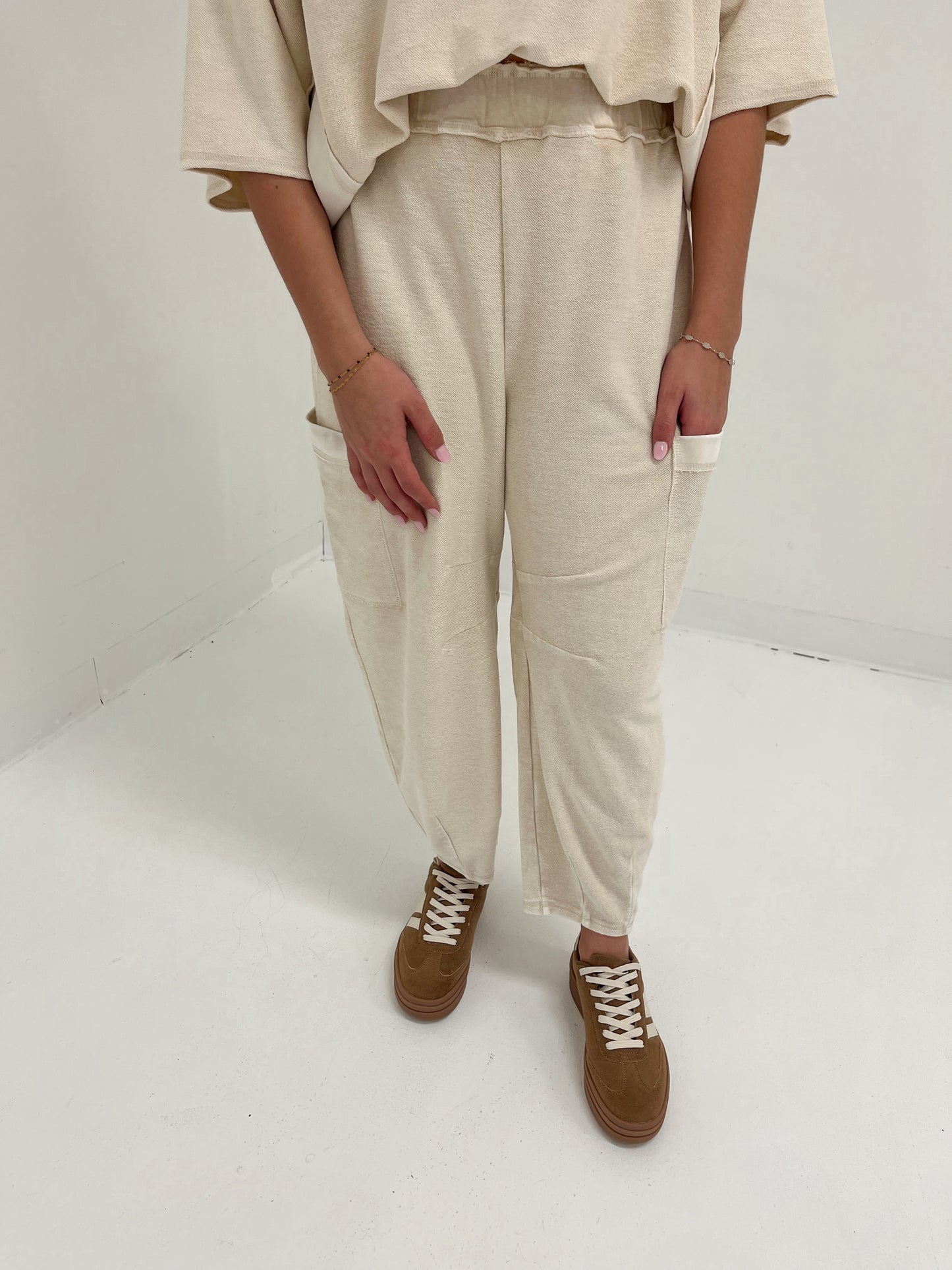 New Flow Terry Knit Pants | Light Sand