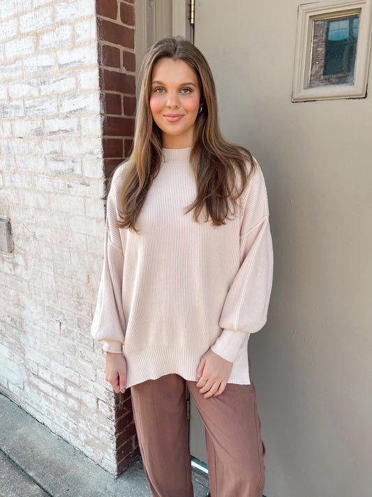 Keep Me Cozy Ribbed Pullover | Shell