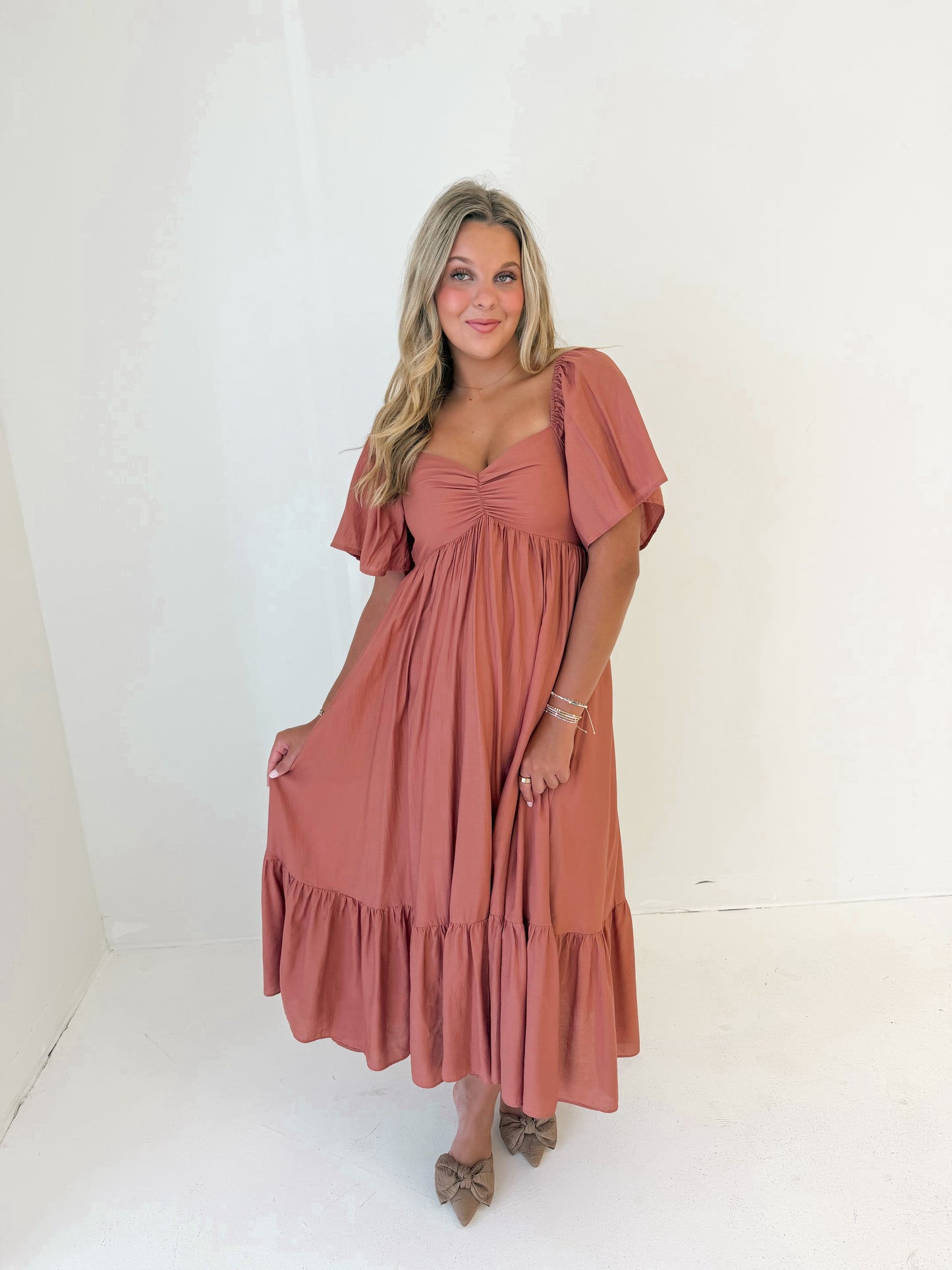 Whispering Willow Midi Dress | Autumn Glaze