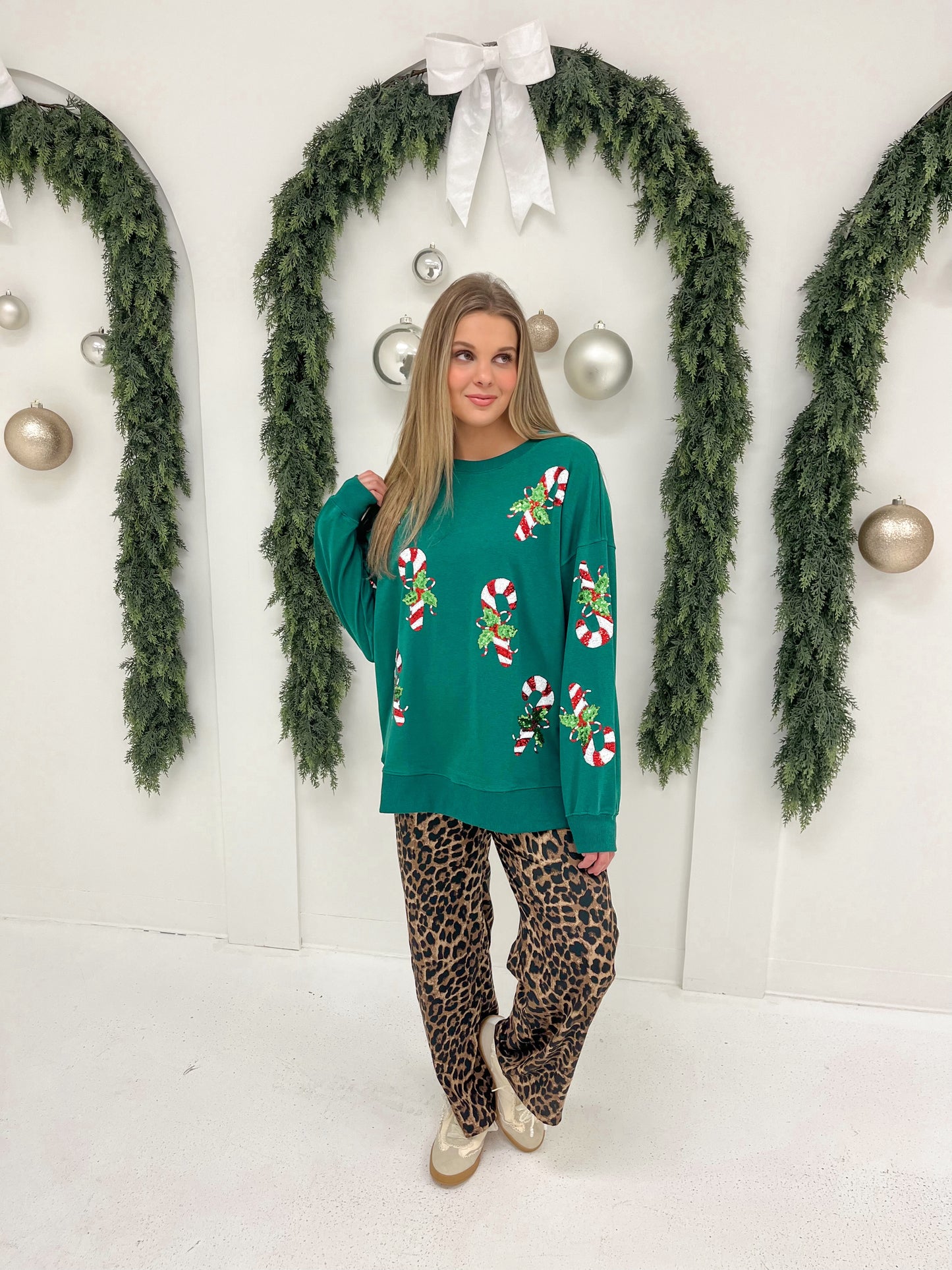 Candy Cane Lane Pullover | Hunter Green