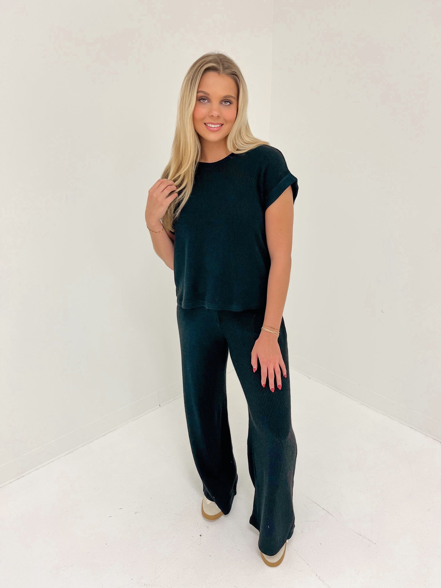 Jet Set Knit Top | Black