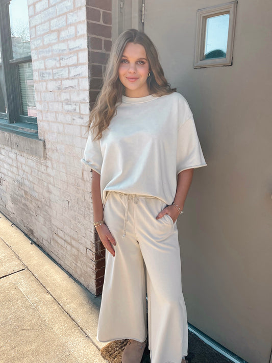 Perfectly Paired Terry Pants | Ecru