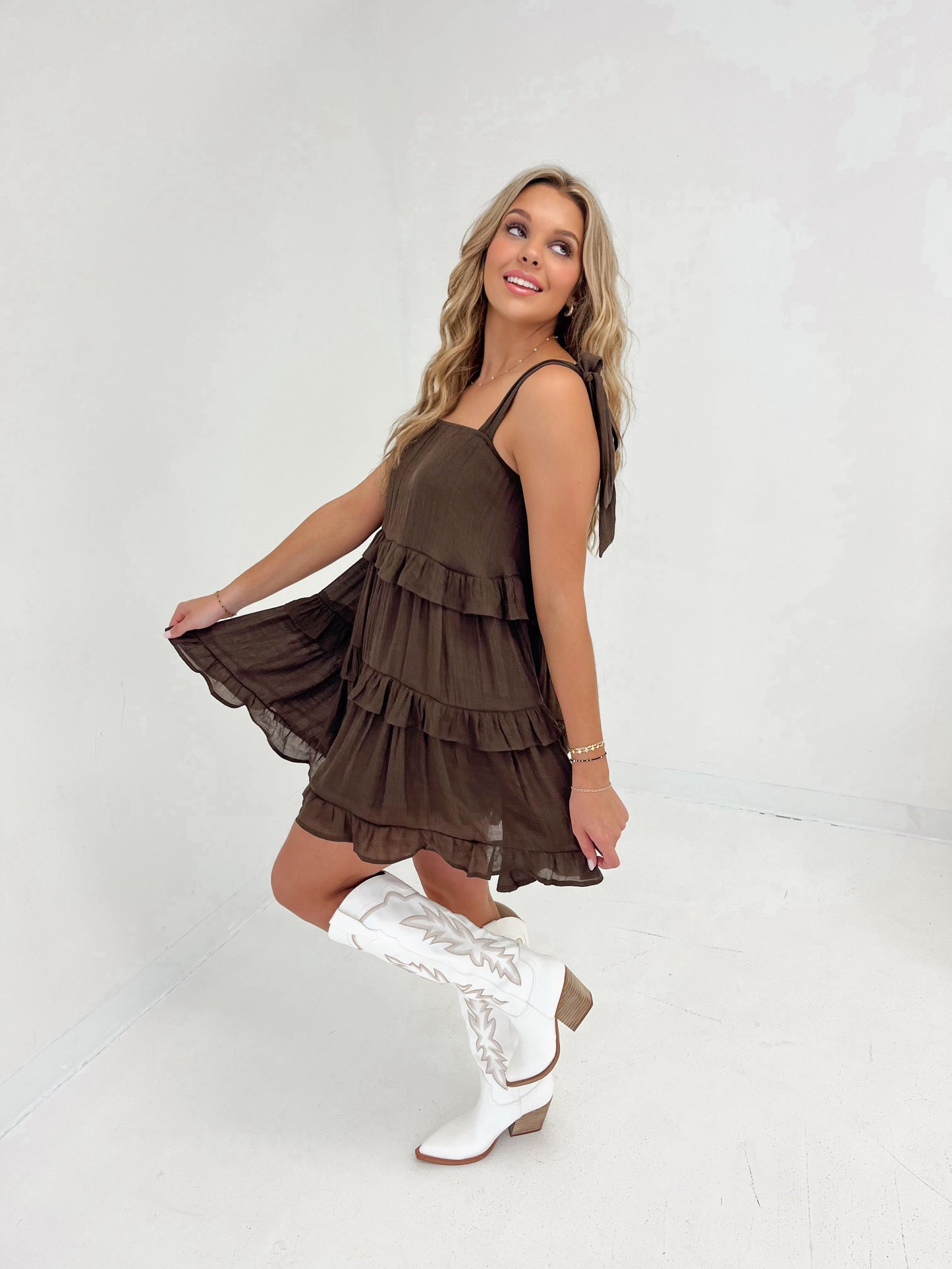 Country Line Mini Dress | Mocha
