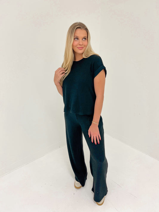 Jet Set Knit Bottoms | Black