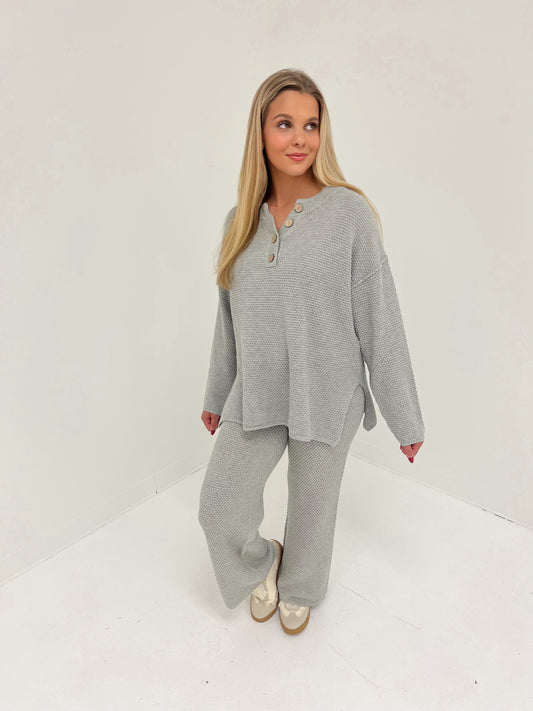 Luxe Lounge Waffle Knit Bottoms | H. Grey