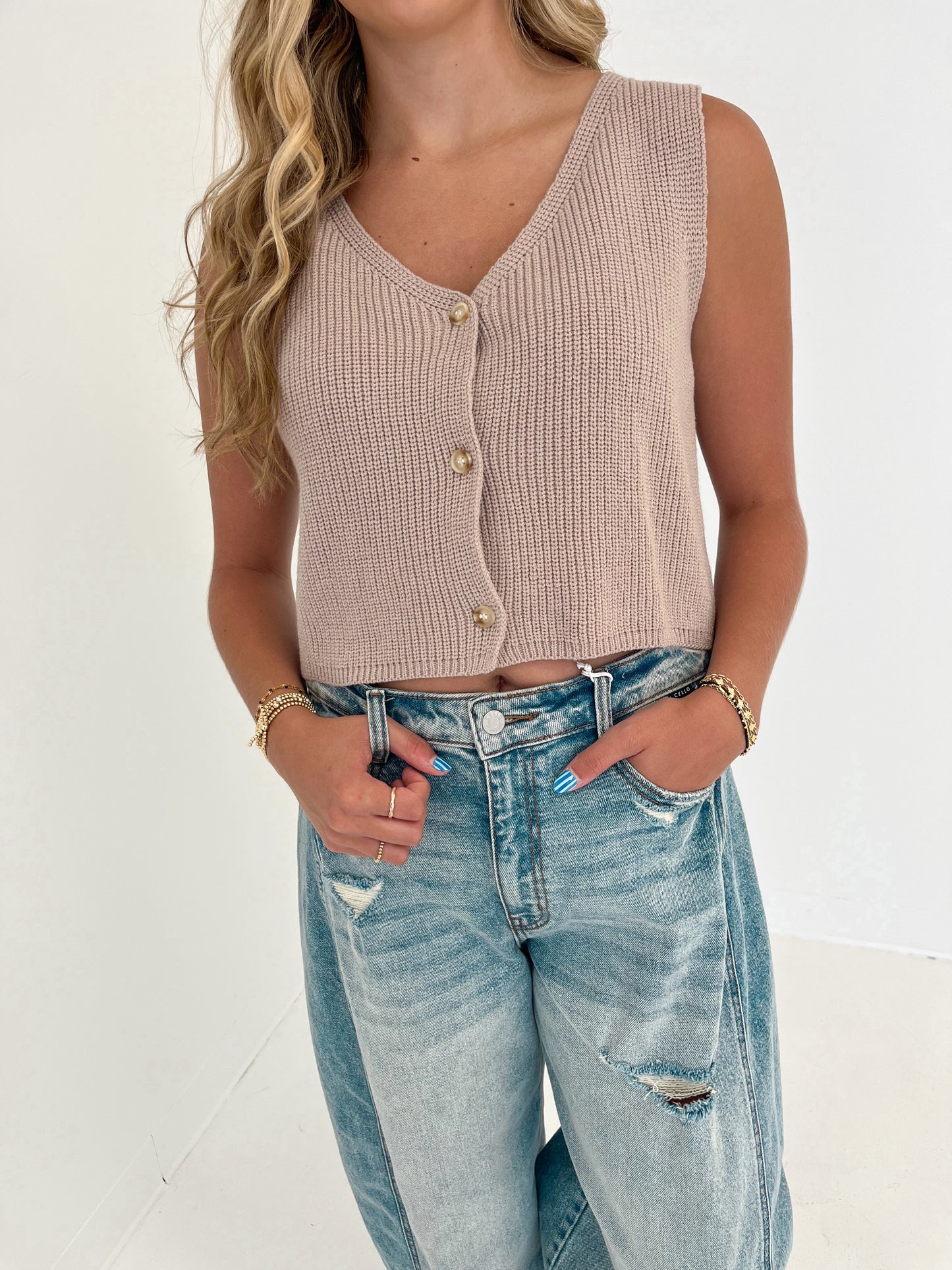 Isabel Sweater Vest | Taupe