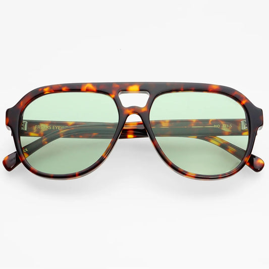 FREYRS Rio Sunglasses | Dark Tortoise/Green