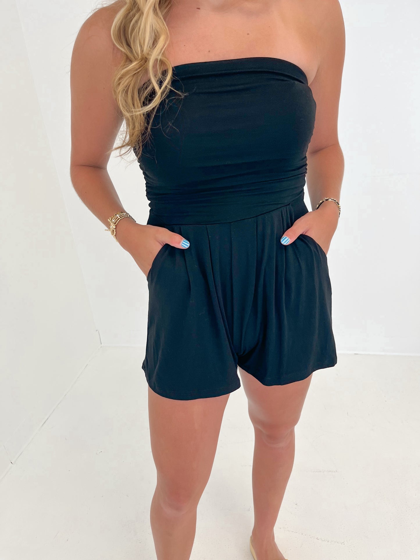 Sundown Tube Romper | Black