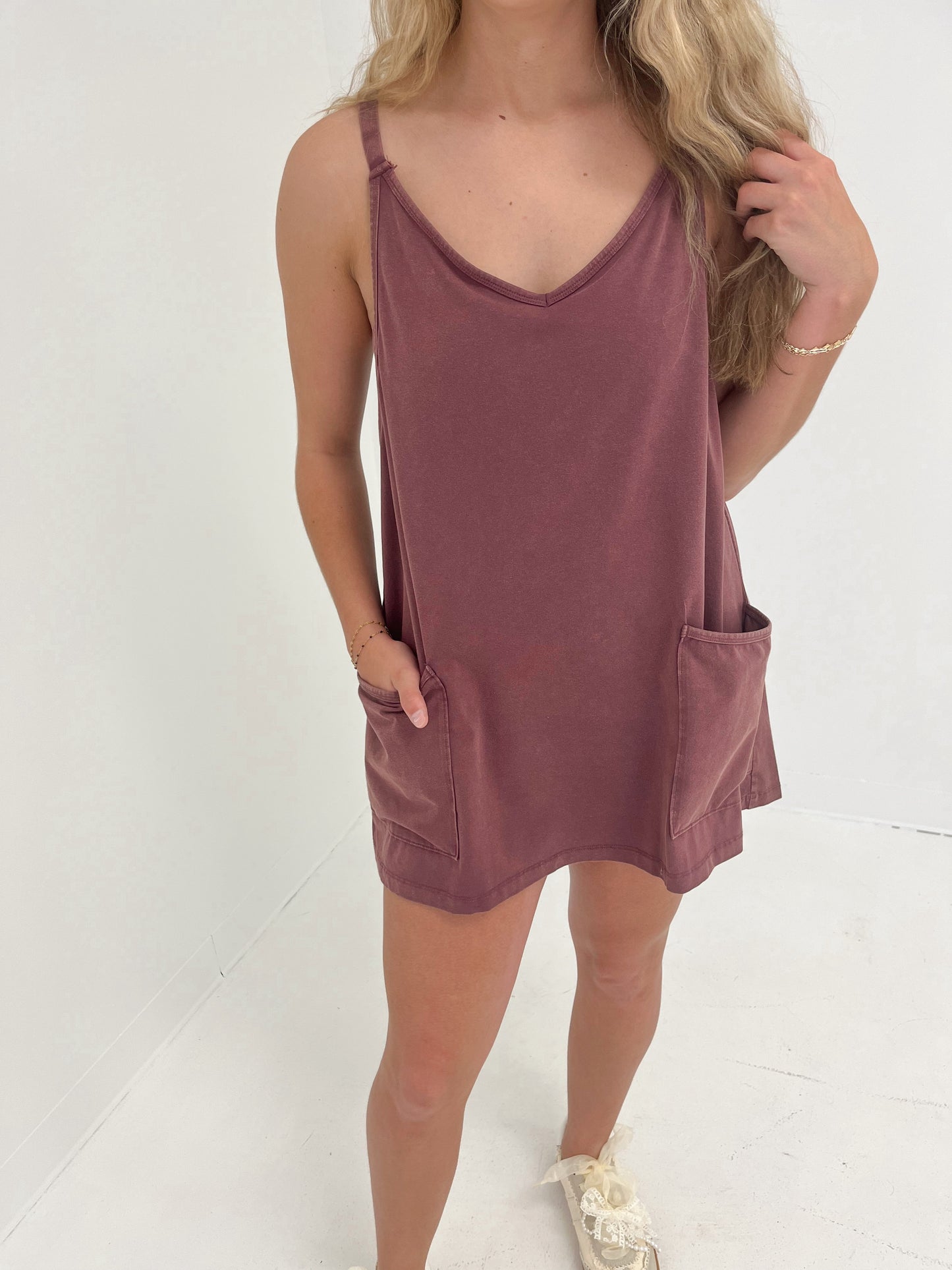Cool Down Romper | Washed Plum