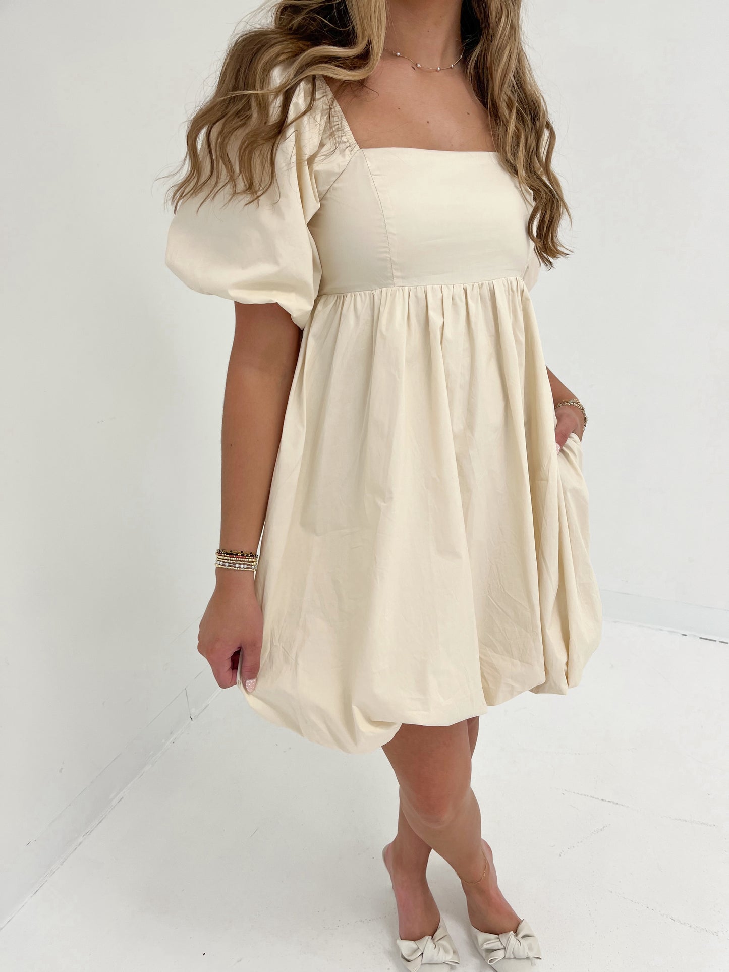 Countryside Chic Mini Dress | Cream