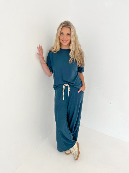 Study Break Waffle Top | Navy