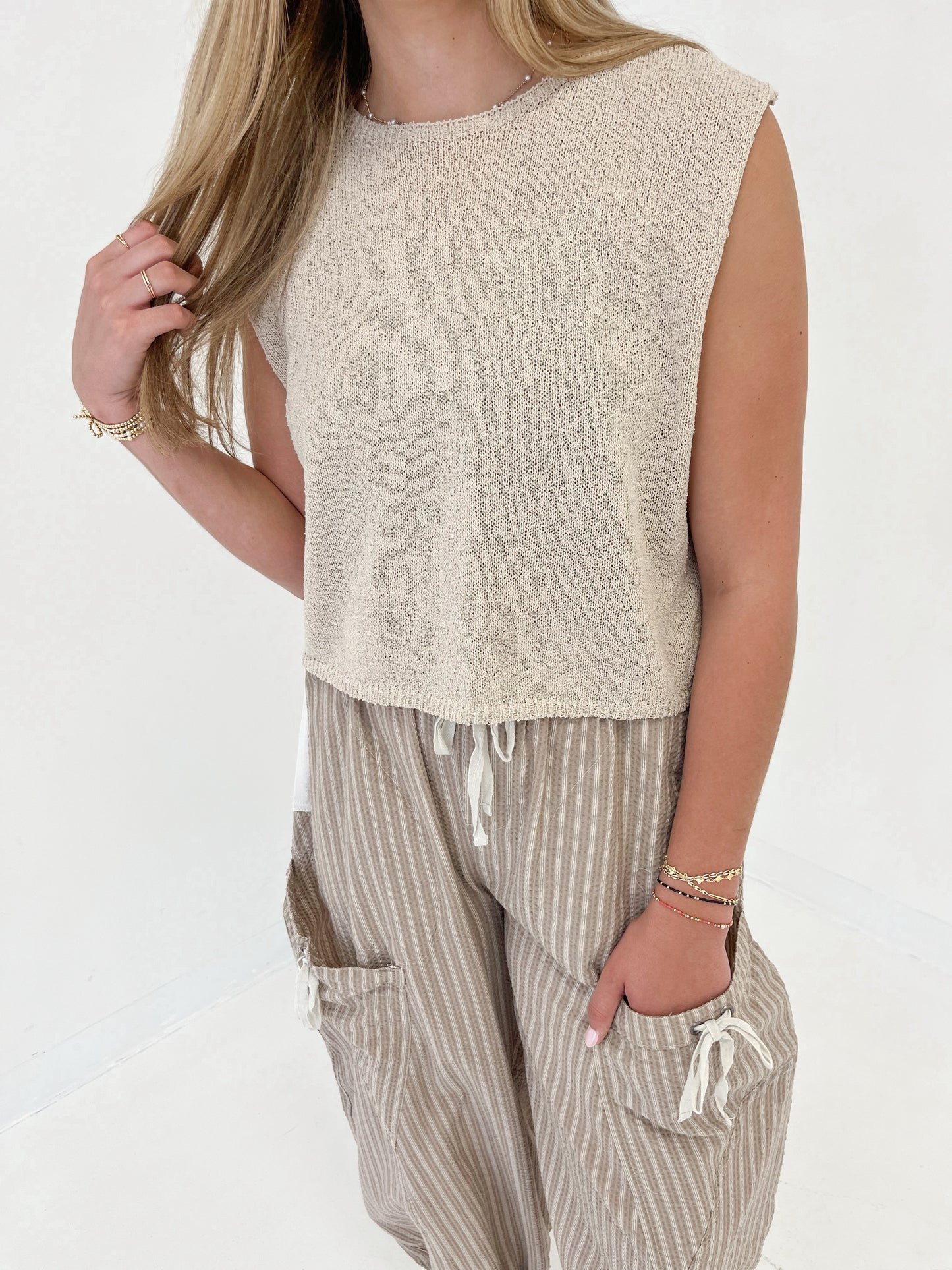 Think It Through Knit Top | Beige