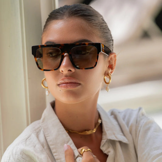 FREYRS Madison Sunglasses | Tortoise/Green