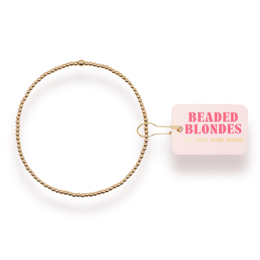 2MM Gold Beaded Bracelet | Beaded Blondes