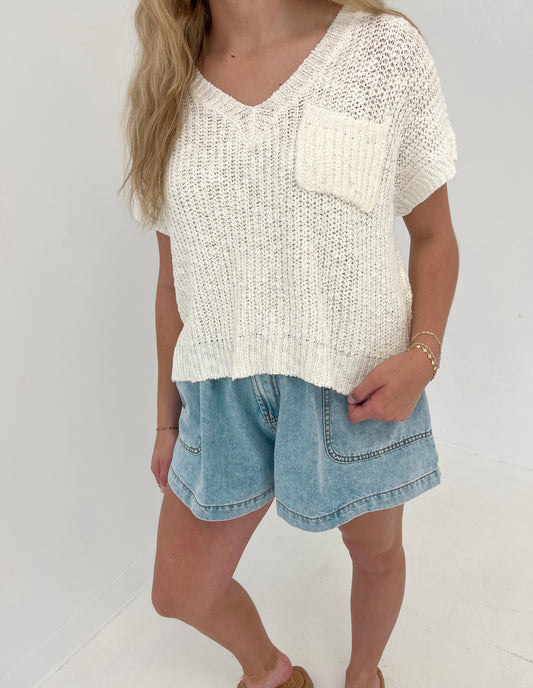 Sophia Knit Top | Ivory
