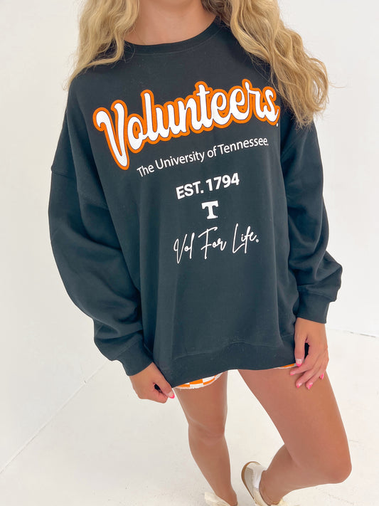 Tennessee Volunteers Oversized Sweatshirt | Black