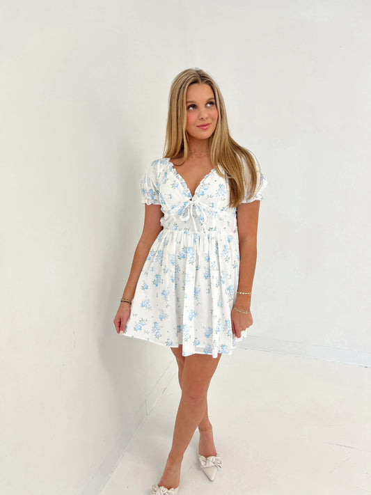 Springtime Sonata Mini Dress | Blue Floral