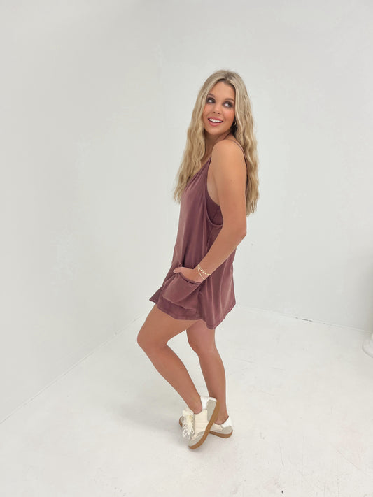 Cool Down Romper | Washed Plum