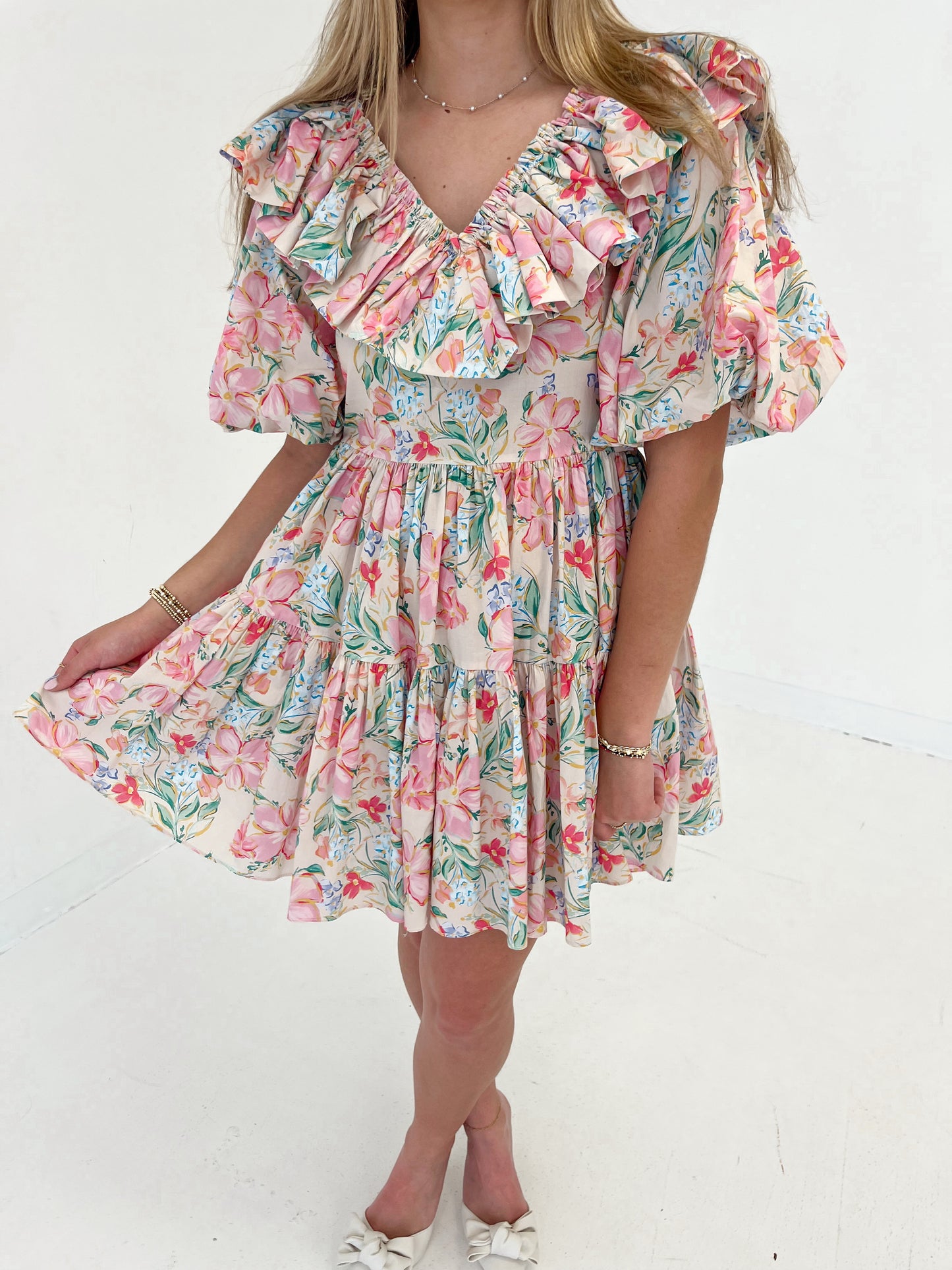 Dana Floral Mini Dress | Pink Multi