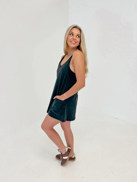 Cool Down Romper | Washed Black