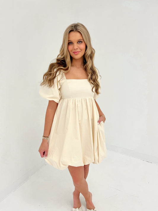 Countryside Chic Mini Dress | Cream