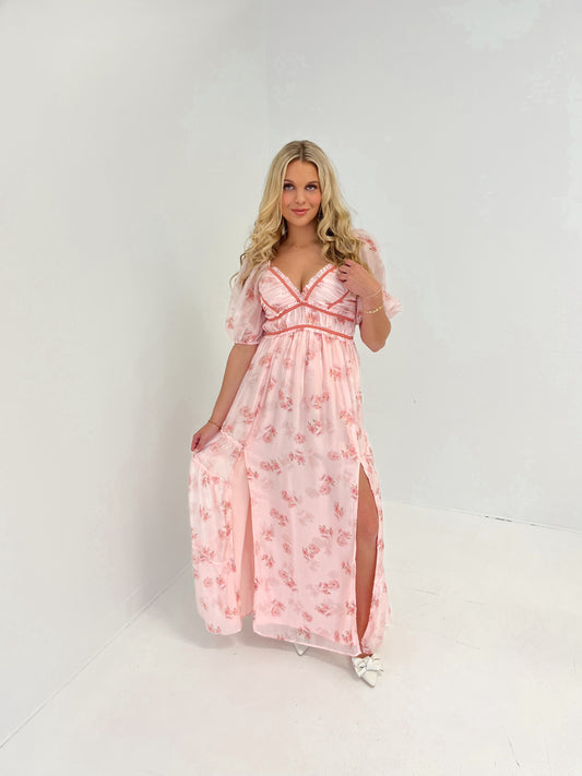 Blooming Bliss Floral Maxi Dress | Pink