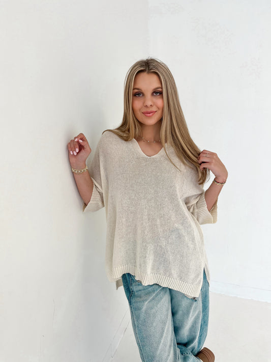 Sun & Sand Knit Top | Cream