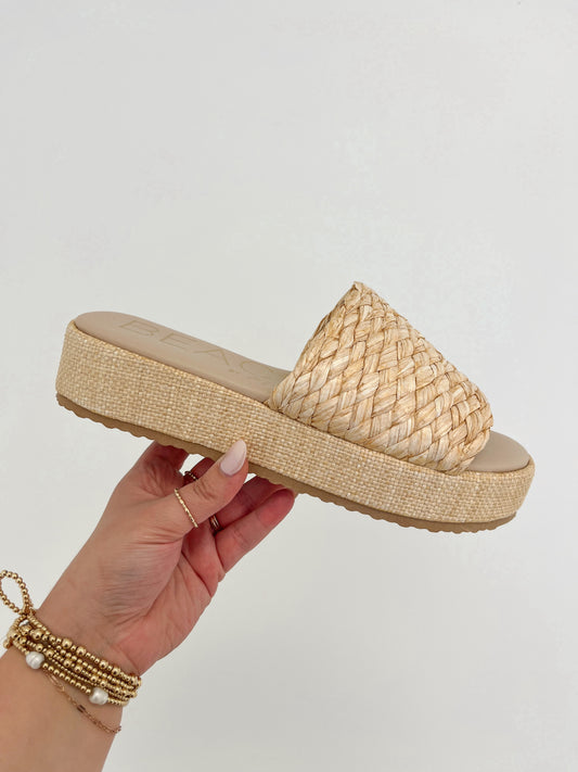 Cairo Platform Sandal | Beige