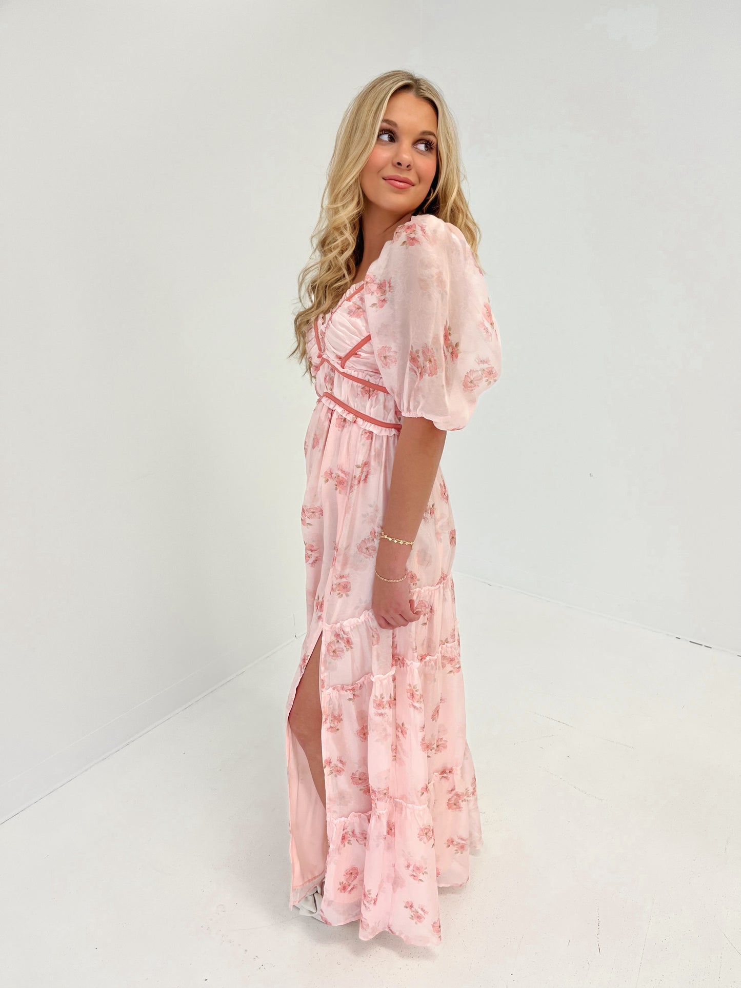 Blooming Bliss Floral Maxi Dress | Pink