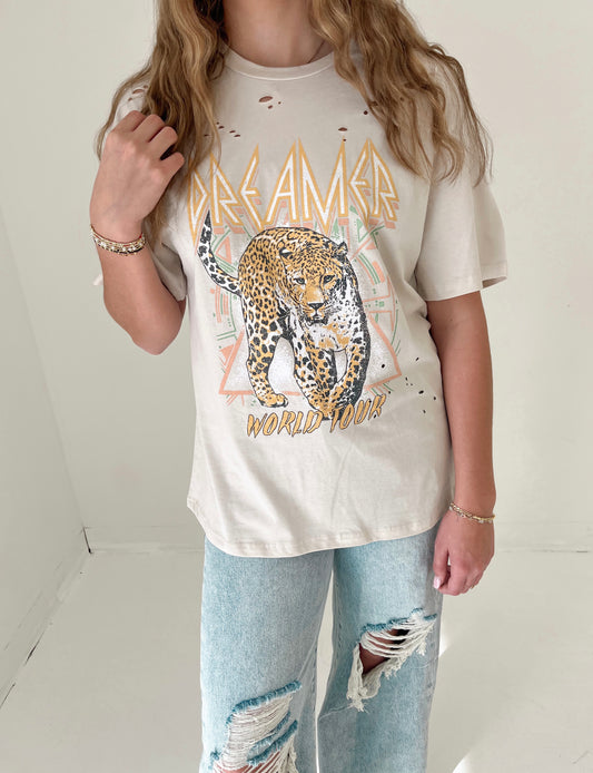 Dreamer World Tour Oversized Tee | Sand