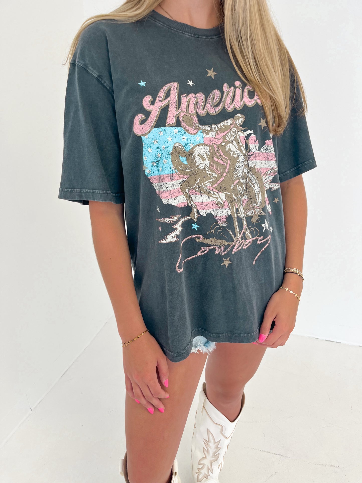 American Cowboy Graphic Tee | Charcoal