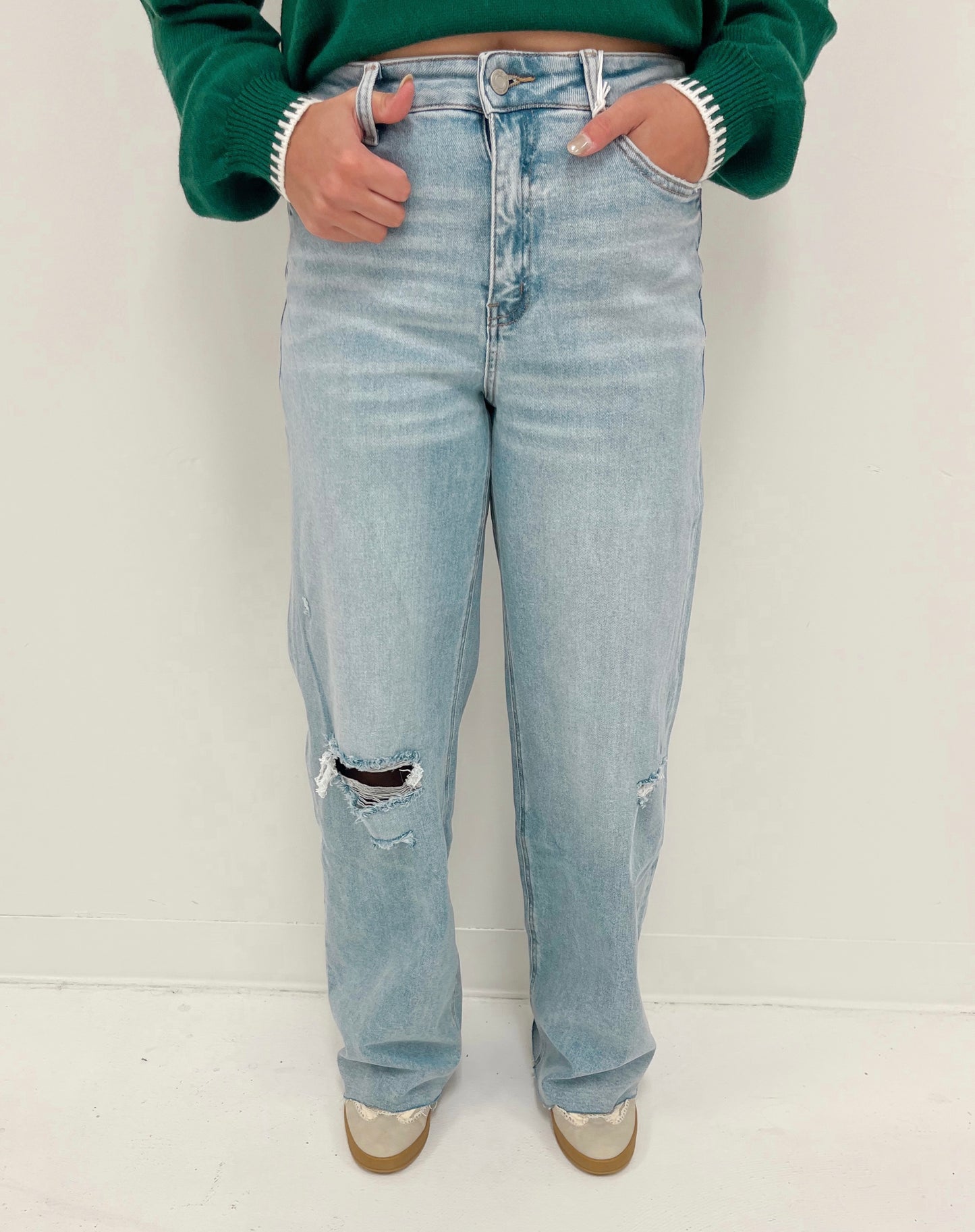 High Rise Wide Leg Jeans | Light Wash