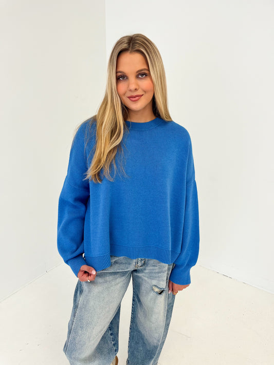 True Blue Knit Sweater | Pacific Blue