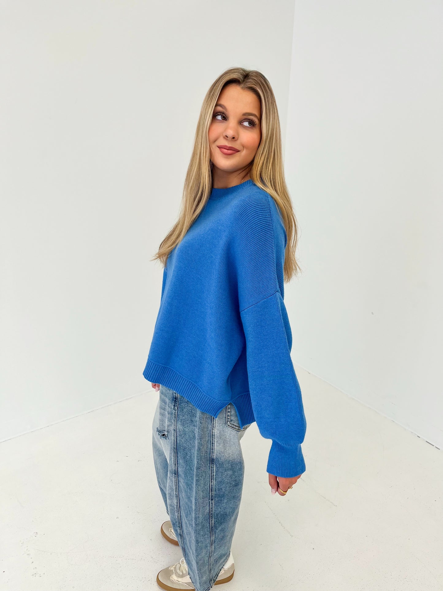 True Blue Knit Sweater | Pacific Blue
