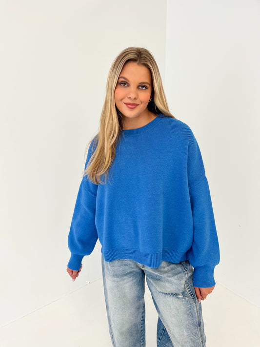 True Blue Knit Sweater | Pacific Blue