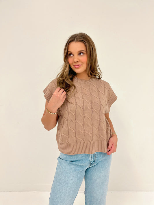 Classic Taupe Knit Vest